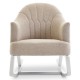 Obaby Round Back Rocking Chair, White with Oatmeal Padded Seat