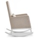 Obaby High Back Rocking Chair, White with Oatmeal Padded Seat