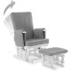 Obaby Deluxe Reclining Glider Chair and Stool, White with Grey Cushion