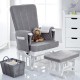 Obaby Deluxe Reclining Glider Chair and Stool, White with Grey Cushion