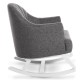 Obaby Round Back Rocking Chair, White with Grey Padded Seat