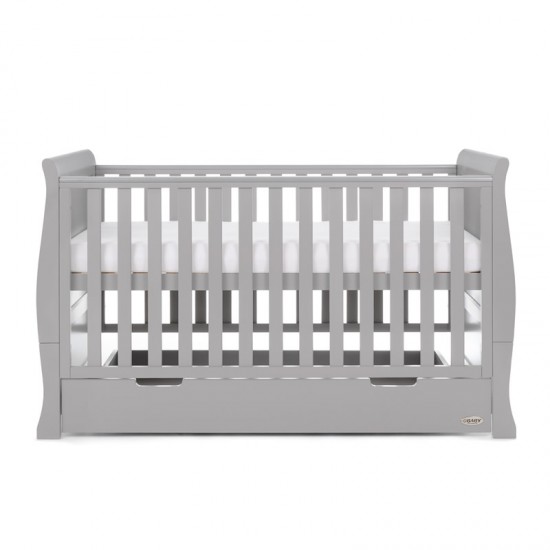 Obaby Stamford Classic Sleigh 4 Piece Room Set, Warm Grey