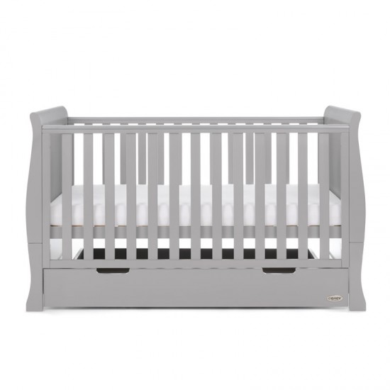Obaby Stamford Classic Sleigh Cot Bed, Warm Grey