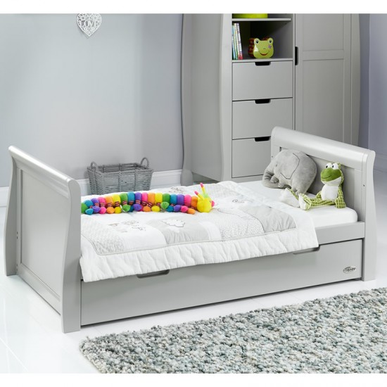 Obaby Stamford Classic Sleigh Cot Bed, Warm Grey