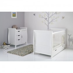 Obaby Stamford Classic Sleigh 2 Piece Room Set, White