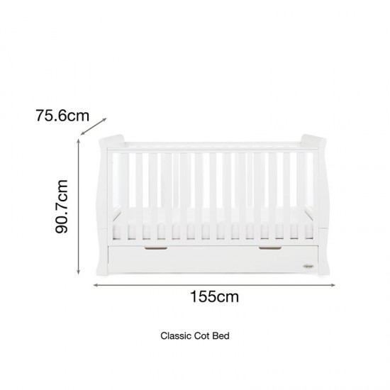 Obaby Stamford Classic Sleigh 3 Piece Room Set, White