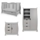 Obaby Stamford Luxe Sleigh 3 Piece Room Set, Warm Grey