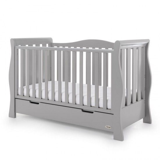 Obaby Stamford Luxe Sleigh 5 Piece Room Set, Warm Grey