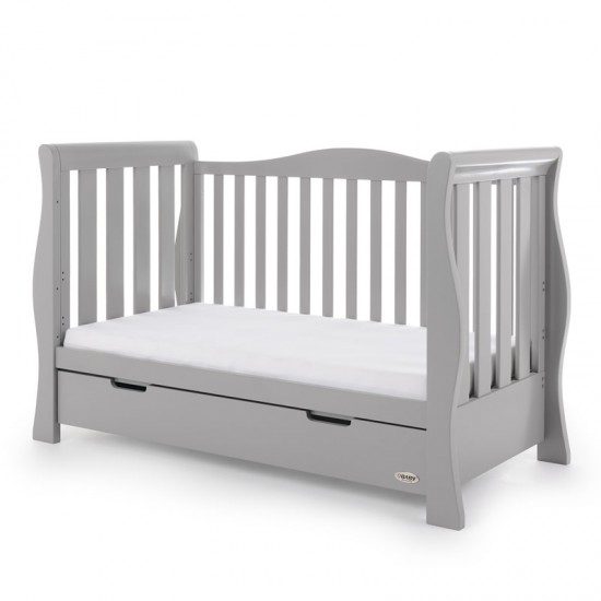 Obaby Stamford Luxe Sleigh 4 Piece Room Set, Warm Grey