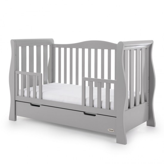 Obaby Stamford Luxe Sleigh 5 Piece Room Set, Warm Grey