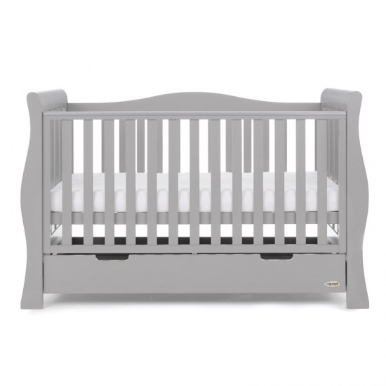 Obaby Stamford Luxe Sleigh 4 Piece Room Set, Warm Grey