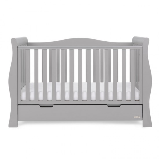 Obaby Stamford Luxe Sleigh 5 Piece Room Set, Warm Grey