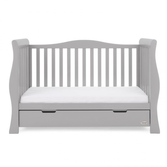 Obaby Stamford Luxe Sleigh 2 Piece Room Set, Warm Grey