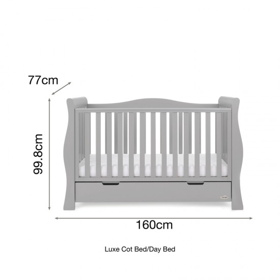 Obaby Stamford Luxe Sleigh 2 Piece Room Set, Warm Grey