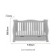 Obaby Stamford Luxe Sleigh Cot Bed, Warm Grey