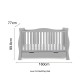 Obaby Stamford Luxe Sleigh 3 Piece Room Set, Warm Grey