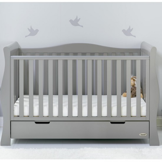 Obaby Stamford Luxe Sleigh 5 Piece Room Set, Warm Grey