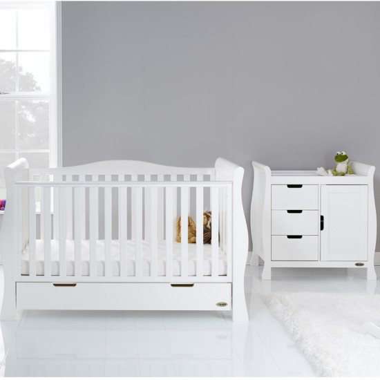 Obaby Stamford Luxe Sleigh 2 Piece Room Set, White