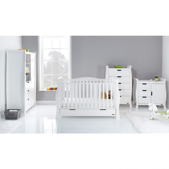 Obaby Stamford Luxe Sleigh 4 Piece Room Set, White