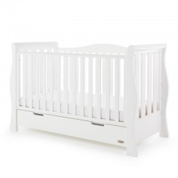 Obaby Stamford Luxe Sleigh Cot Bed, White