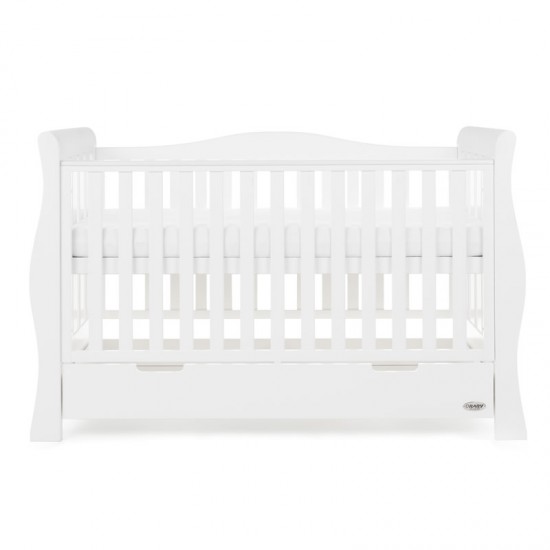 Obaby Stamford Luxe Sleigh Cot Bed, White