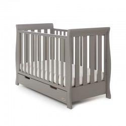 Obaby Stamford Mini Sleigh Cot Bed, Taupe Grey