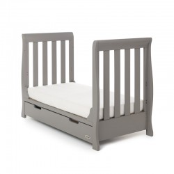 Obaby Stamford Mini Sleigh Cot Bed, Taupe Grey