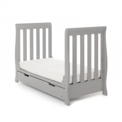 Obaby Stamford Mini Sleigh Cot Bed, Warm Grey