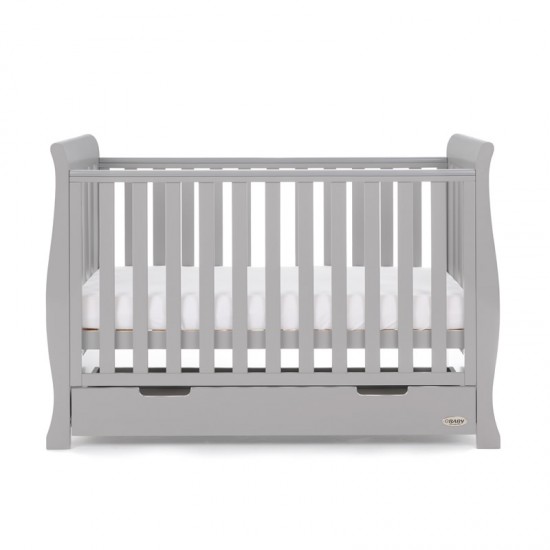 Obaby Stamford Mini Sleigh Cot Bed, Warm Grey