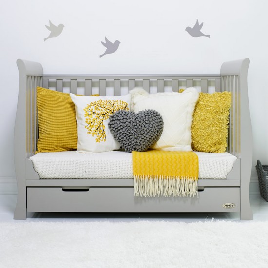Obaby Stamford Mini Sleigh 3 Piece Room Set, Warm Grey