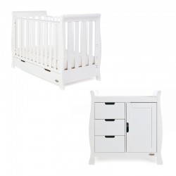 Obaby Stamford Mini Sleigh 2 Piece Room Set, White