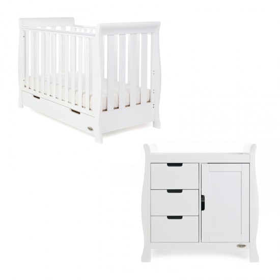 Obaby Stamford Mini Sleigh 2 Piece Room Set, White