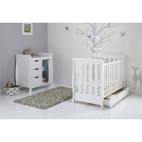 Obaby Stamford Mini Sleigh 2 Piece Room Set, White