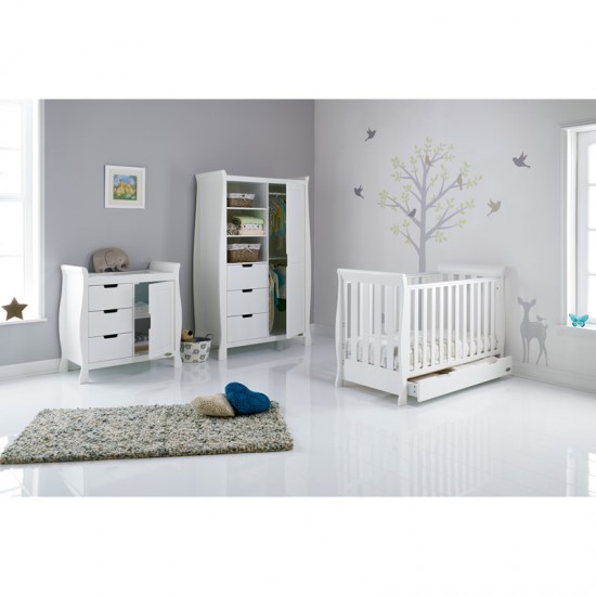 Obaby Stamford Mini Sleigh 3 Piece Room Set, White