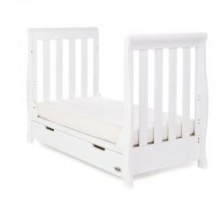 Obaby Stamford Mini Sleigh Cot Bed, White