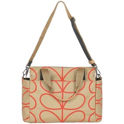 Orla Kiely Giant Linear Zip Messenger Baby Changing Bag, Stone