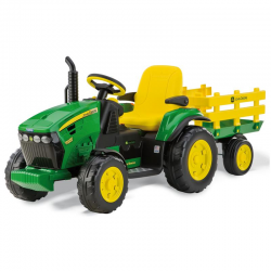 Peg Perego John Deere Ground Force 12v Tractor with Trailer