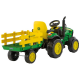 Peg Perego John Deere Ground Force 12v Tractor with Trailer