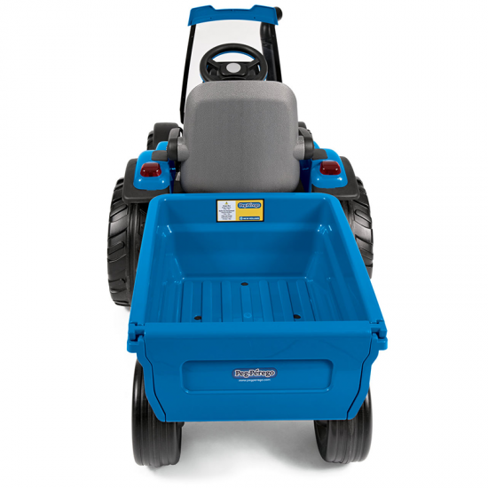 Peg Perego New Holland T8 12v Tractor with Trailer, Blue