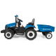 Peg Perego New Holland T8 12v Tractor with Trailer, Blue