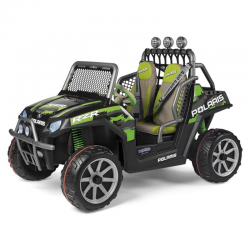 Peg Perego Polaris Ranger RZR 24v Electric Two Seater off Road Vehicle, Green Shadow