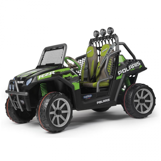 Peg Perego Polaris Ranger RZR 24v Electric Two Seater off Road Vehicle, Green Shadow