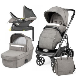 Peg Perego Veloce 3 in 1 Lounge Modular I-Size Travel System Bundle, City Grey