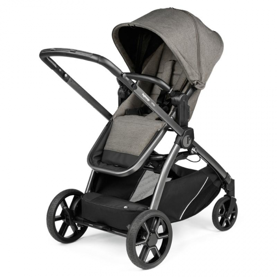 Peg Perego Ypsi Twin Stroller Bundle + 2 Lounge Car Seats, City Grey