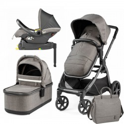 Peg Perego Ypsi 3 in 1 Lounge Modular i-Size Travel System Bundle, City Grey