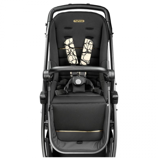 Peg Perego Ypsi Twin Stroller Bundle + 2 Lounge Car Seats, Graphic Gold