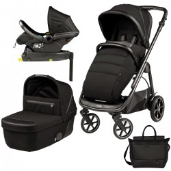 Peg Perego Veloce 3 in 1 Lounge Modular I-Size Travel System Bundle, SE Licorice