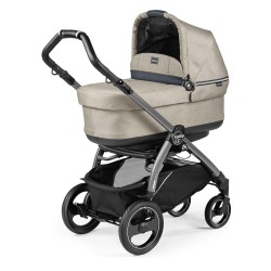 Peg Perego Book 51 S Modular Pop-Up Travel System + Bassinet Stand, Luxe Beige - Refurbished Ex-Display