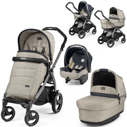 Peg Perego Book 51 S Modular Pop-Up Travel System + Bassinet Stand, Luxe Beige - Refurbished Ex-Display