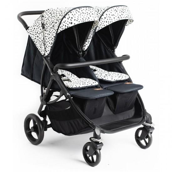 Roma Gemini 2 Double Twin Stroller + Carrycot, Dalmatian Roma Gemini 2 Double Twin Stroller + Carrycot, Dalmatian